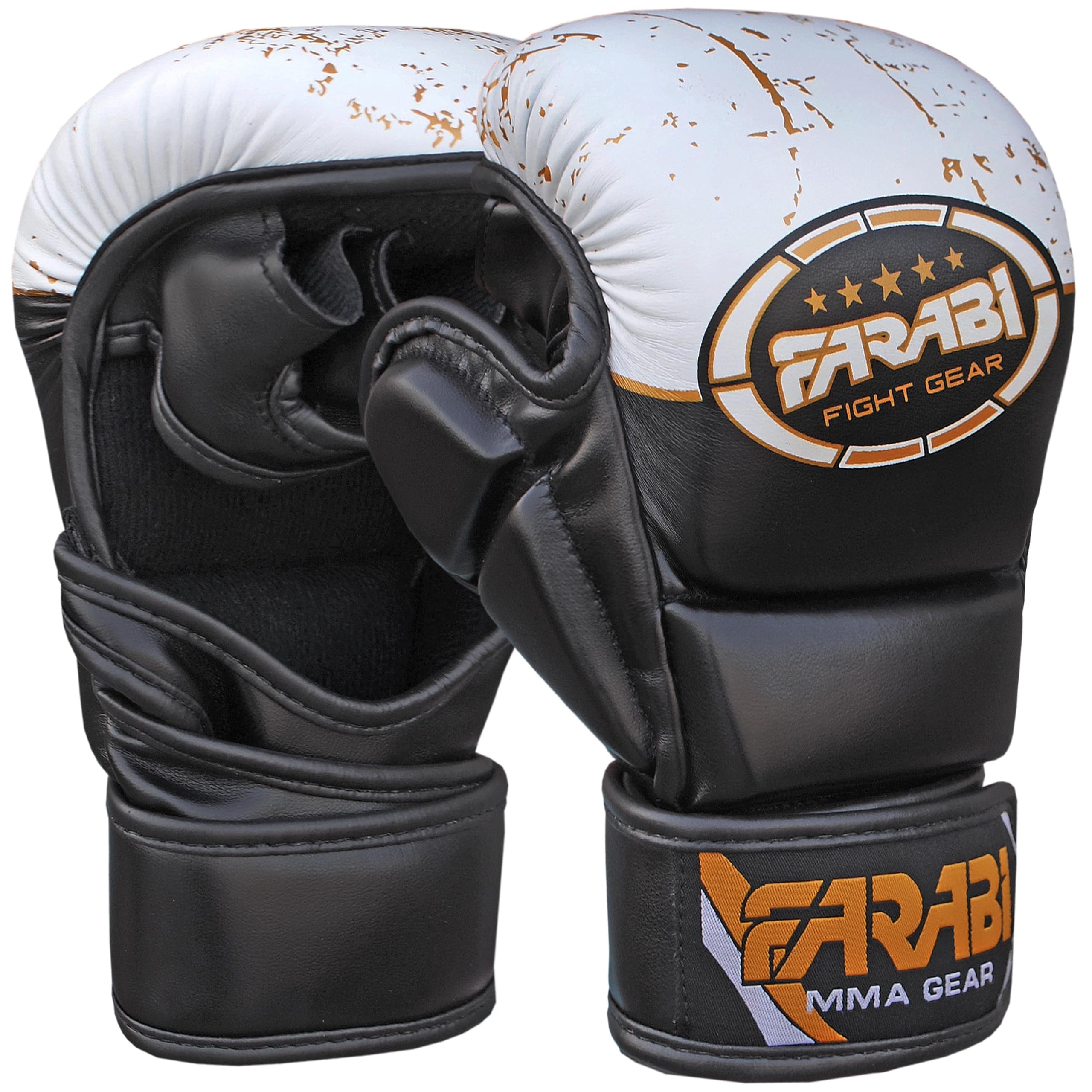 Farabi Sports MMA Gloves with Adjustable Wrist Support Open Palm Sparring Boxing Gloves Ideal for Muay Thai, Cage Fighting, Combat Sports & MMA Training Gloves for Men and Women
