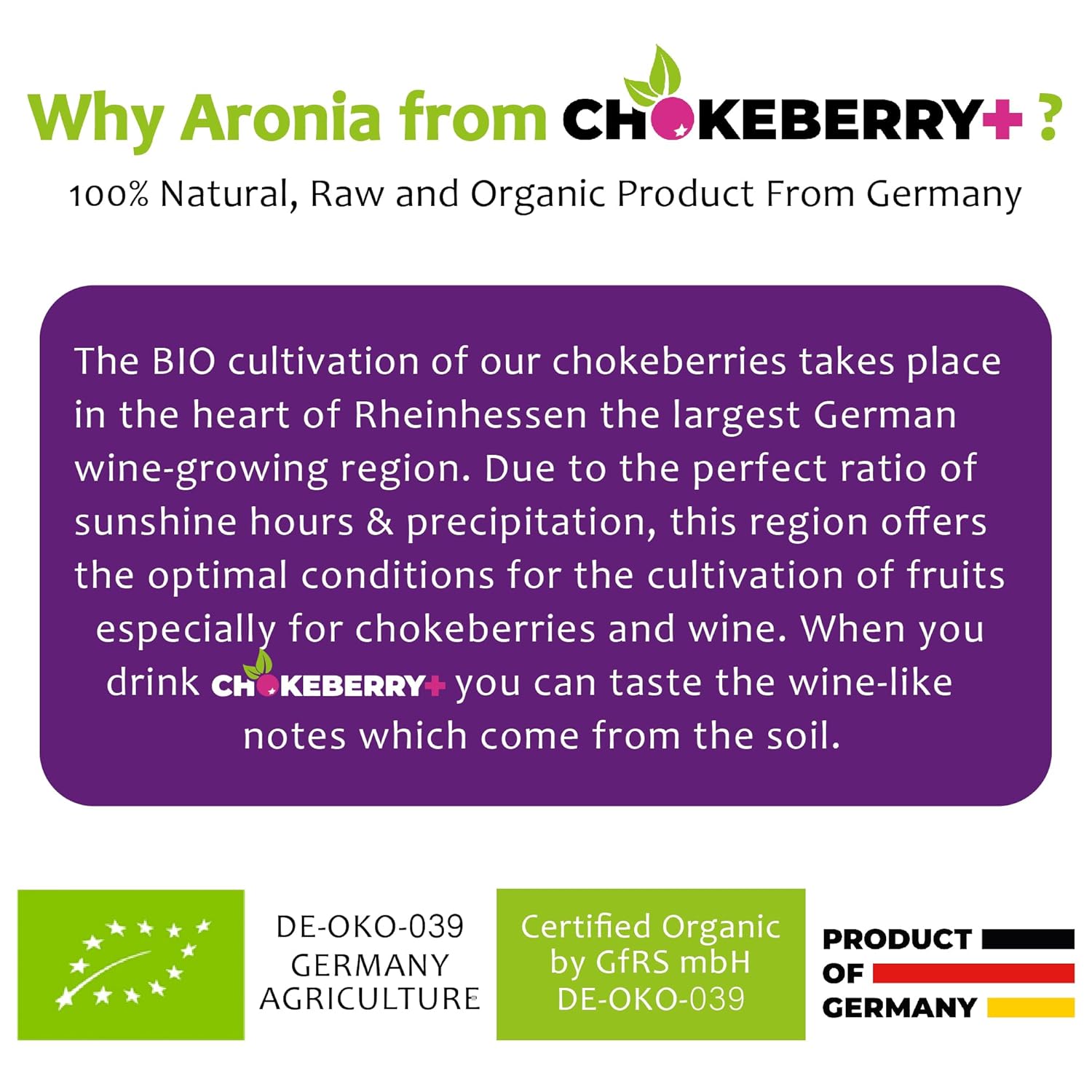 Chokeberry+ Raw Aronia Juice - Rich in Antioxidant & 100% Organic Aronia Berry Juice Concentrate - Vegan, Gluten-free, & No Sugar Added - First-Press Mother Juice - 1 x 3L (101.4oz) Bag-In-Box