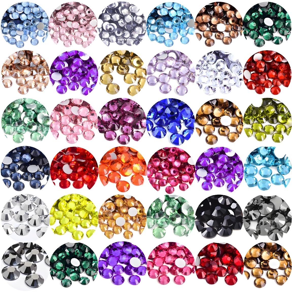 Płaskie kamienie strasu, okrągłe kamienie do paznokci, sztuka i rzemiosło, 620 szt. SS30, 6 mm, brokatowe kryształy, kamień, DIY, torby, ubrania, buty, białe