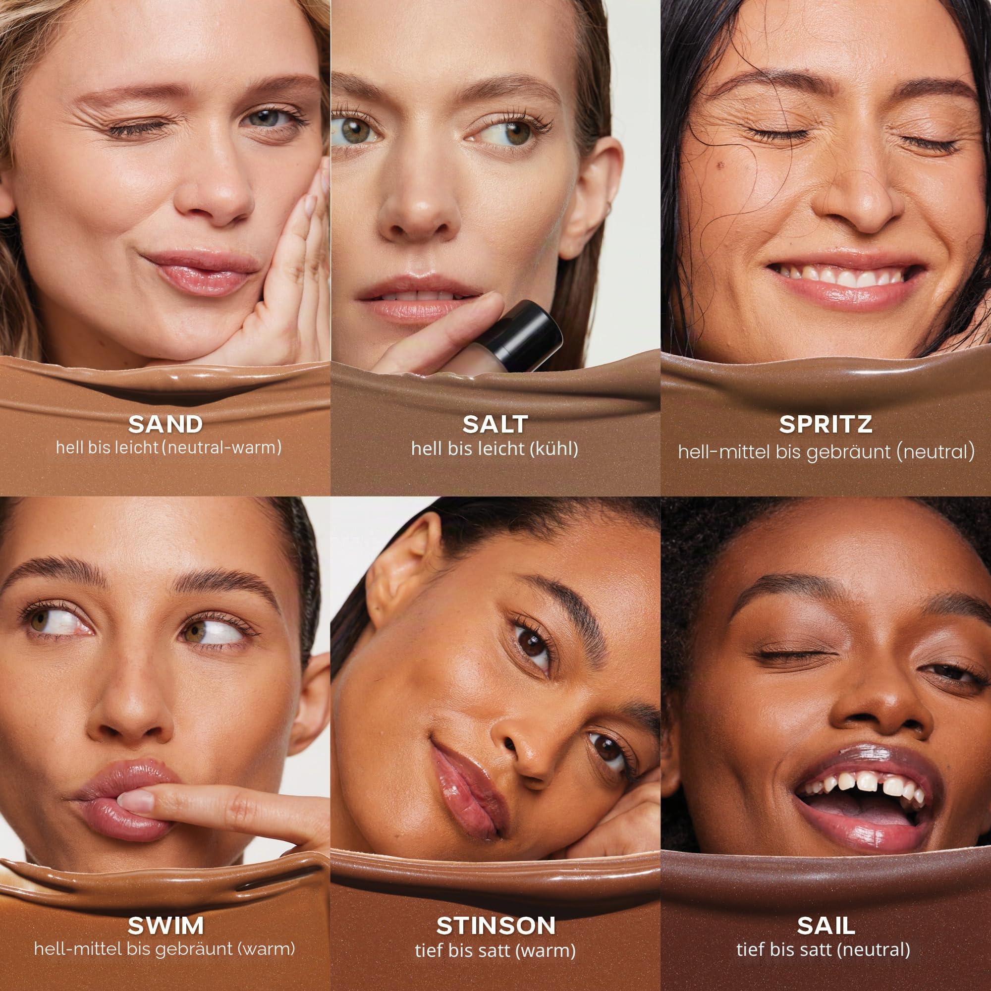 Saie Dew Bronze – Hydratisierender flüssiger Bronzer Stick für einen sonnengeküssten Glanz – flüssiger Konturenstift mit pflegenden Hautpflegestoffen – modelliertes Gesichts-Make-Up Essential – Salz | Liquid Contour & Bronzer für dezente Definition & Allo