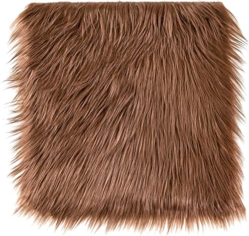 Miniatura 2 de Tela de piel sintética para manualidades, gnomos, disfraces de animales, cojines, decoraciones, color marrón, 10 x 10 pulgadas