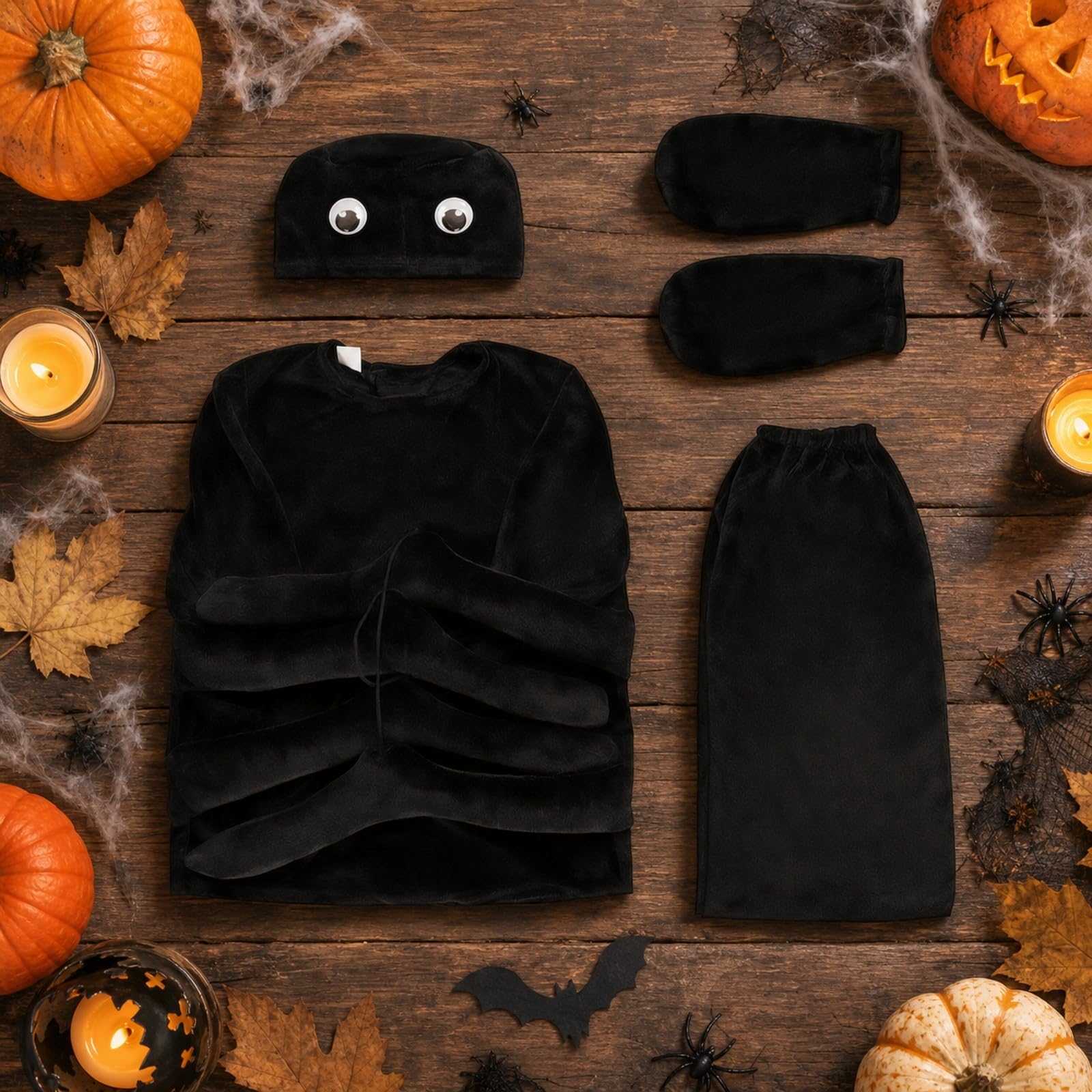 Costume da Ragno con Zampe Attaccate Co Travestimento da Ragno Spaventoso Ve di Carnevale per Bambini, Halloween, Spettacoli Teatrali