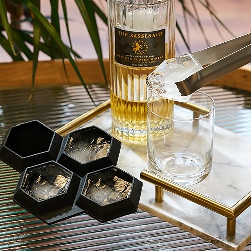 Vista 18 de Viski Bandeja para cubitos de hielo para whisky con tapa, grande hace seis moldes de hielo de 2 pulgadas, perfecta para cócteles, whisky, bourbon