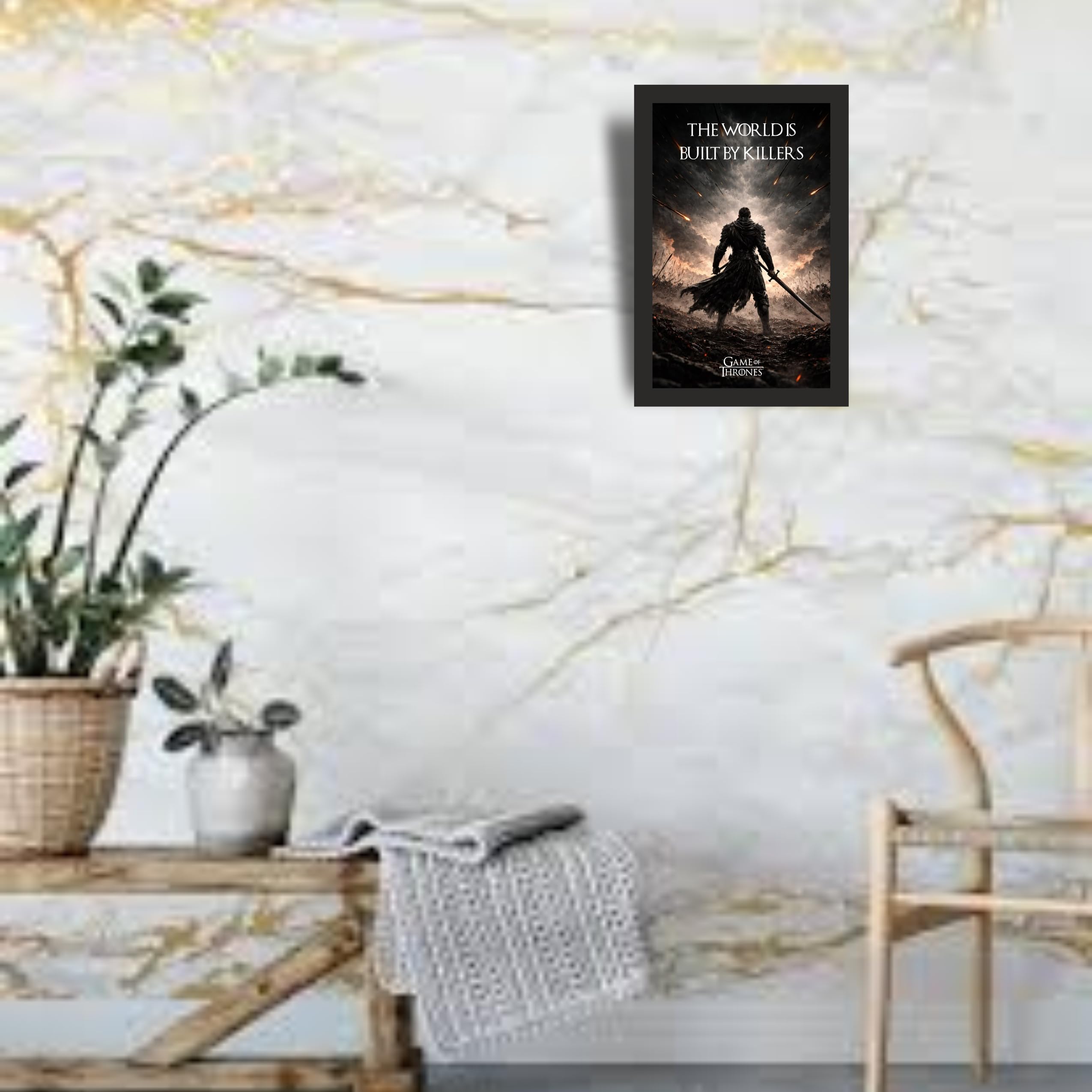 World Built by Killers Storm Wall Art Photo Frame A4 Black