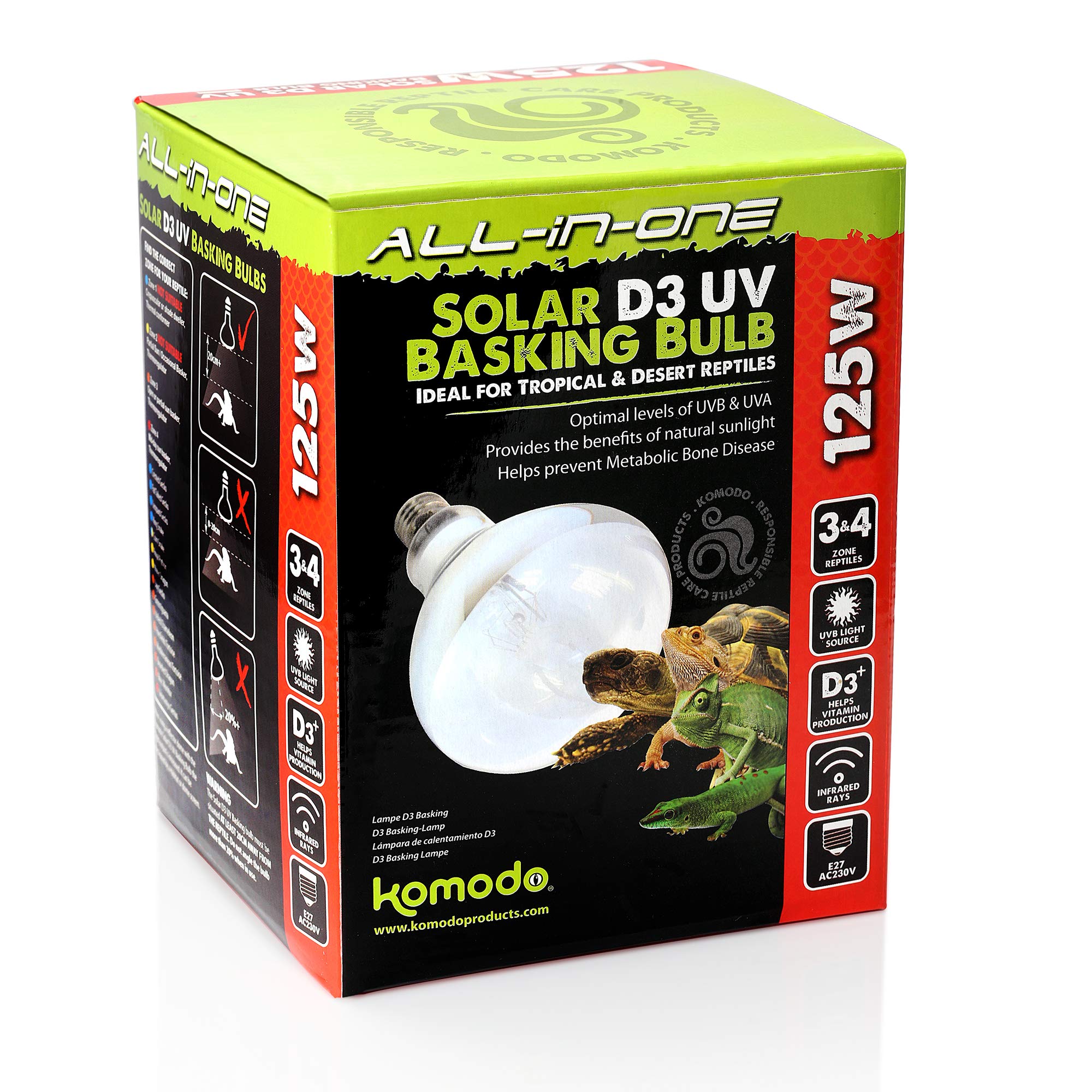 Komodo solar d3 uv basking lamp 125 WATT