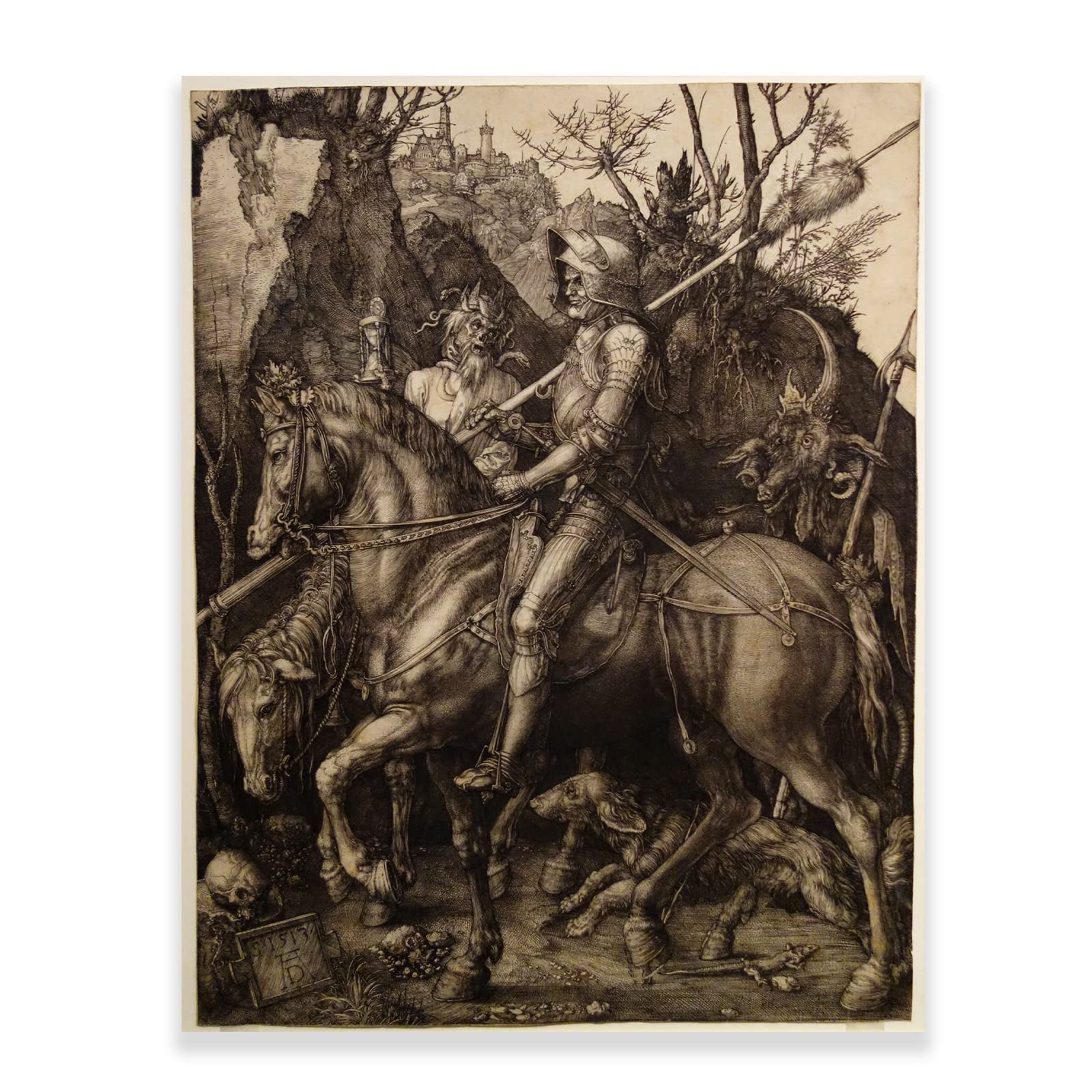 Albrecht Durer Poster - Knight Death and the Devil Canvas Art Print - Vintage Canvas Paintings Wall Art Renaissance Old Master Print for Living Room Office Decor Unframed (12x15in/30x38cm)