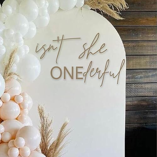 Calcomanía de fondo con temática de fiesta de primer cumpleaños con texto en inglés "Isn't She Onederful", fondo de fotografía para decoración de