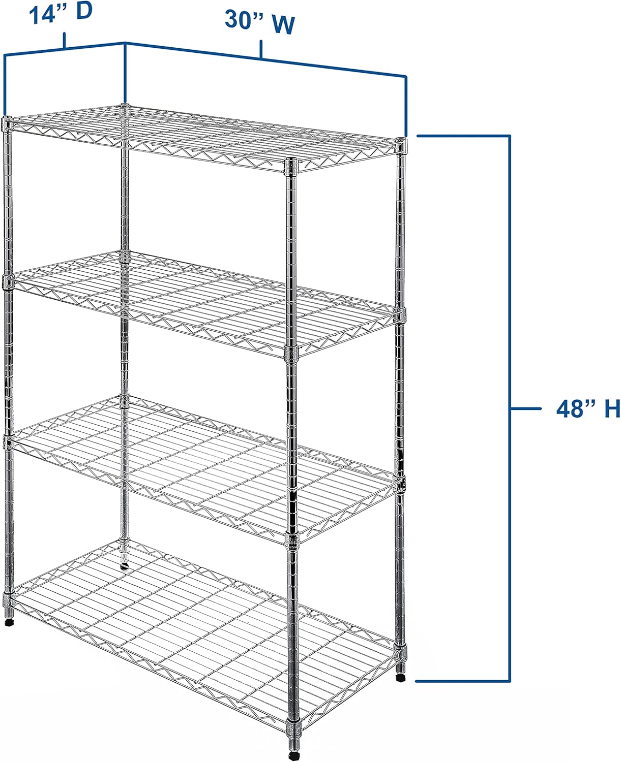 Best Cyber Deals 🔥 Seville Classics Steel Wire Shelving, 4-Tier, 30 W x 14 D, Chrome Product Deal Seville Classics Steel Wire Shelving, 4-Tier, 30 W x 14 D, Chrome