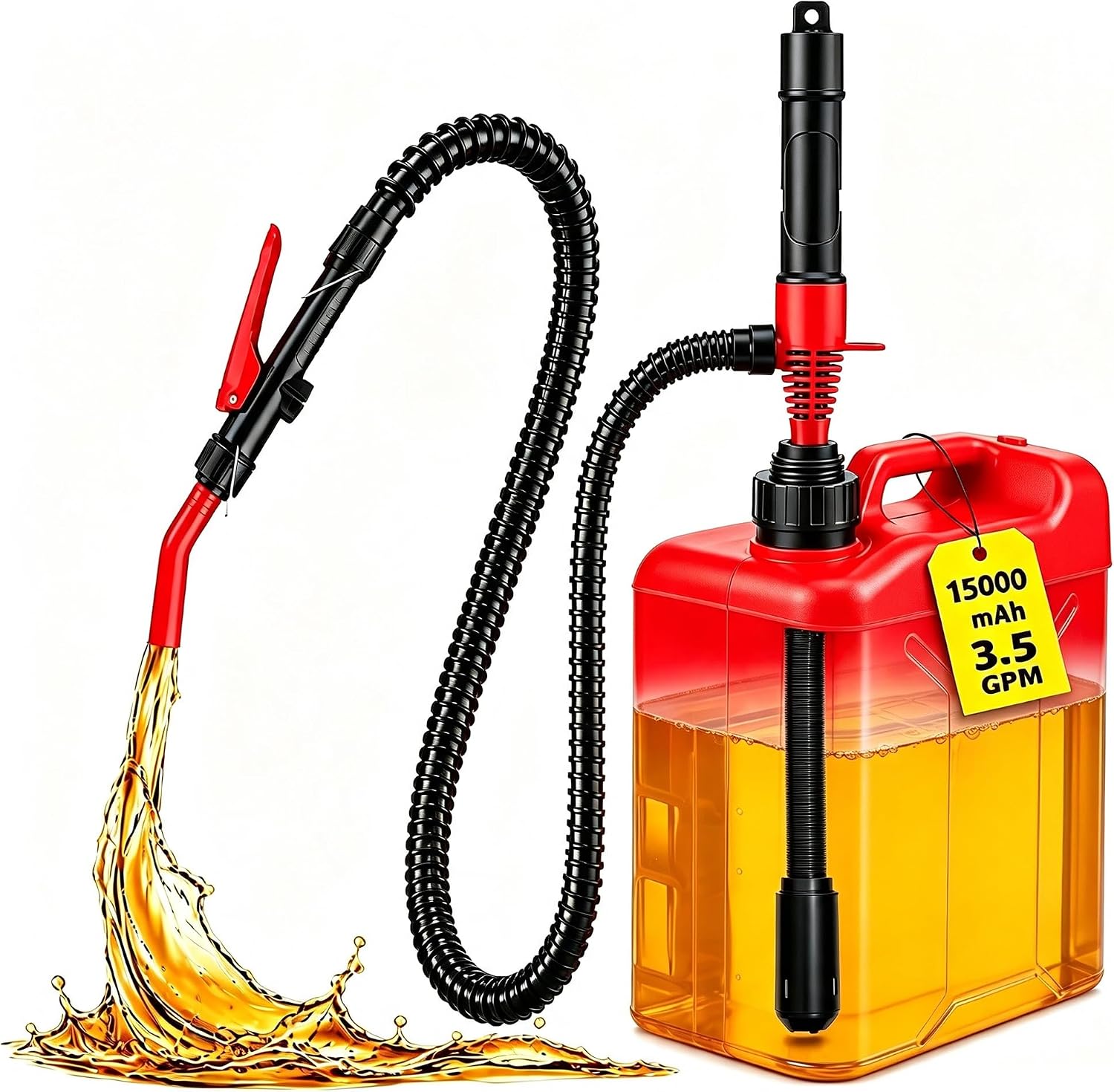 Vitog Rechargeable Fuel Transfer Pump, 15000mAh 3.5GPM Electric Siphon Pump