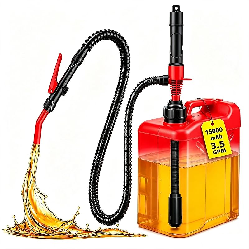 Bomba Elétrica Recarregável para Transferência de Combustível Vitog, bateria de 15.000 mAh, vazão de até 13,2 L/min, modelo RYSSB001