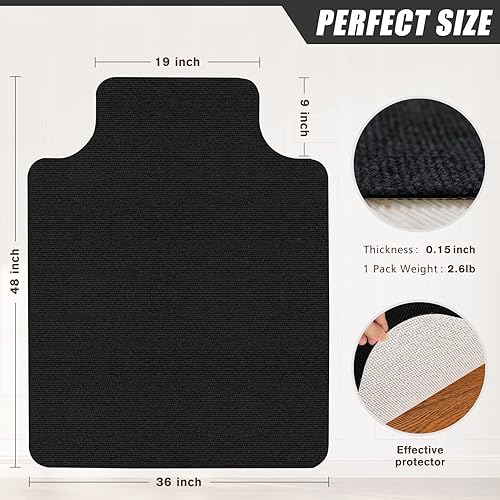 Miniatura 7 de Sycoodeal Tapete para silla de oficina, gran antideslizante, protector de suelo, tapete de madera dura, antideslizante con ruedas no atascadas,