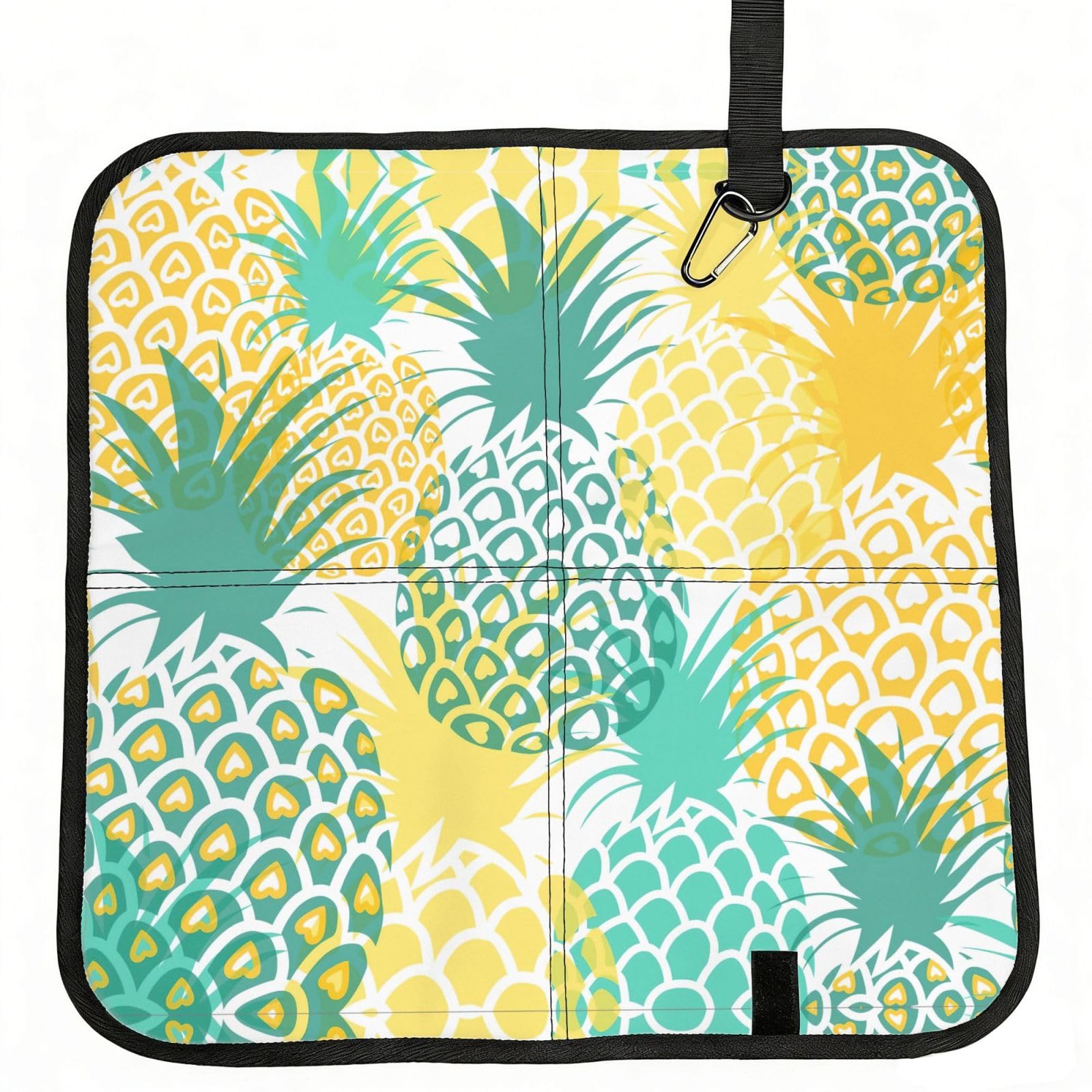 UVBDF Tropical Pineapple Print Outdoor Sitting Cushion Folding Seat Pad Compact Portable Picnic Bench Cushion Mat