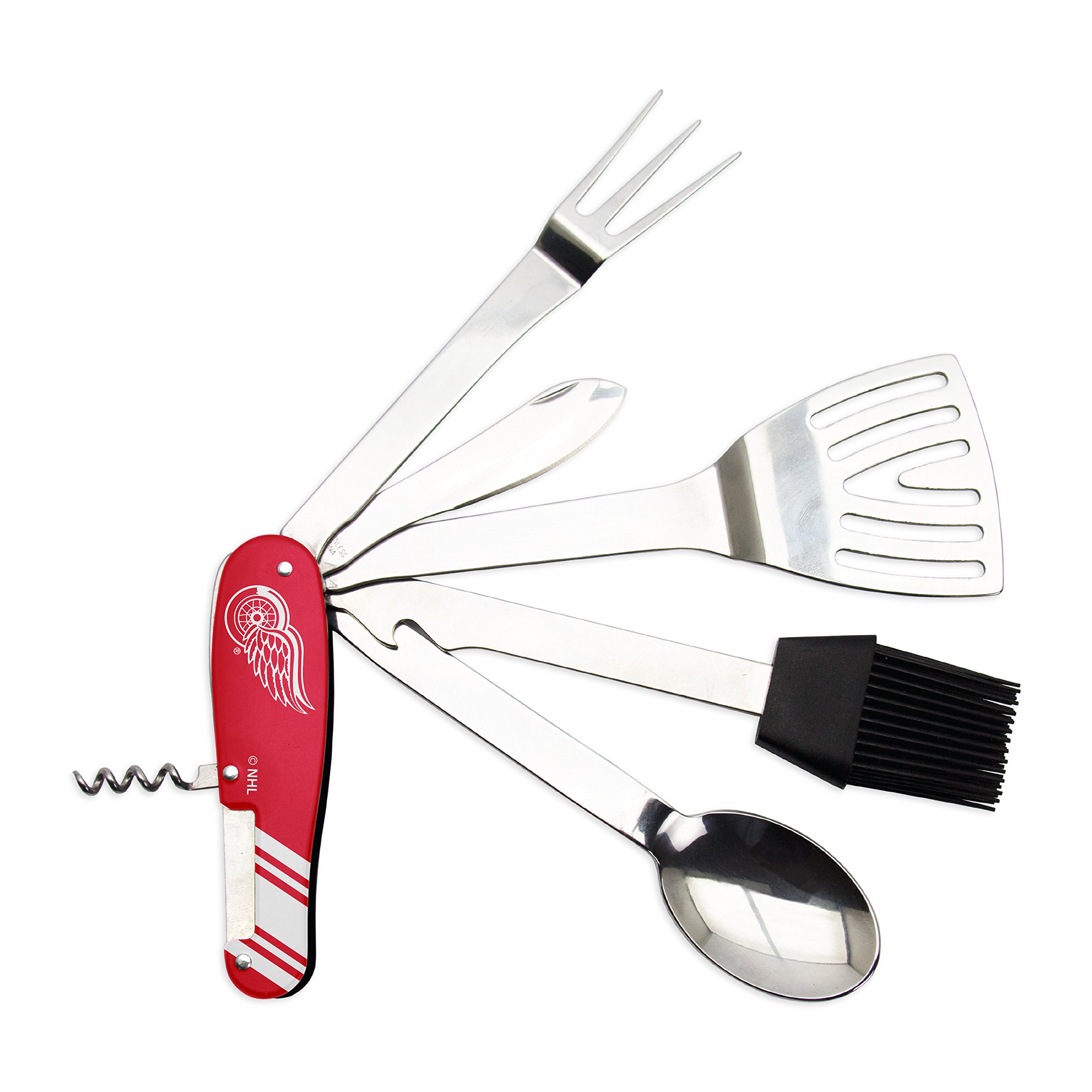 sportsvaultNHL Detroit Wings Barbeque Multi Tool, Red, 6-Piece