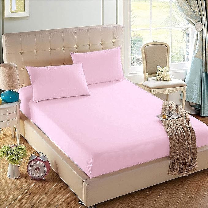 Northern Luxe Brushed Cotton Thermal Flannelette Pink Double Fitted