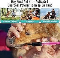 Vista 5 de Carbón activado para perros, gatos y todas las mascotas, kit de primeros auxilios para mascotas, antídoto para envenenamiento, indigestión