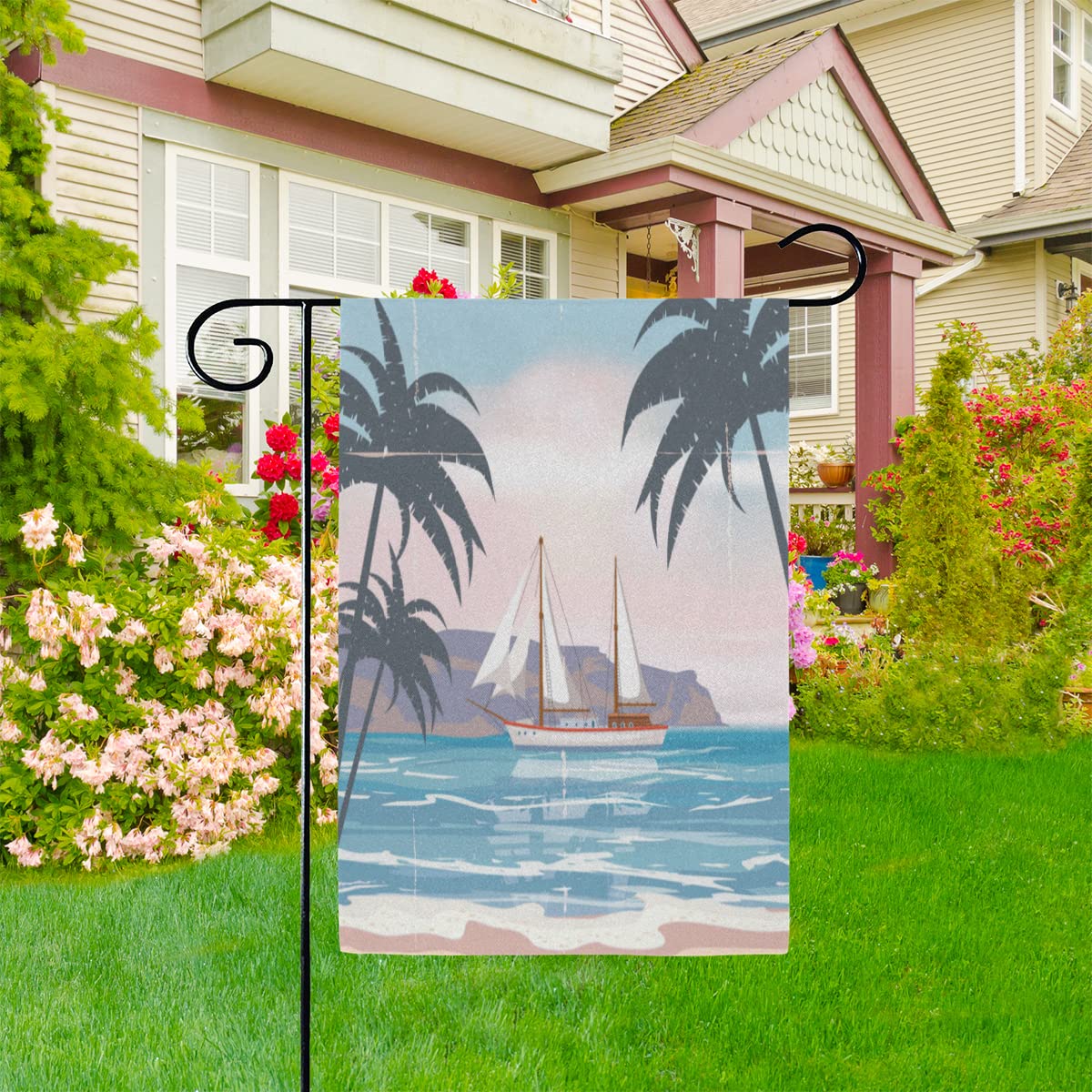 YMCAFZ Sommer-Hausflagge Mit Stranddesign – Doppelseitig, Wetterfest, 28 X 40 Cm | Garten- & Hofdekoration