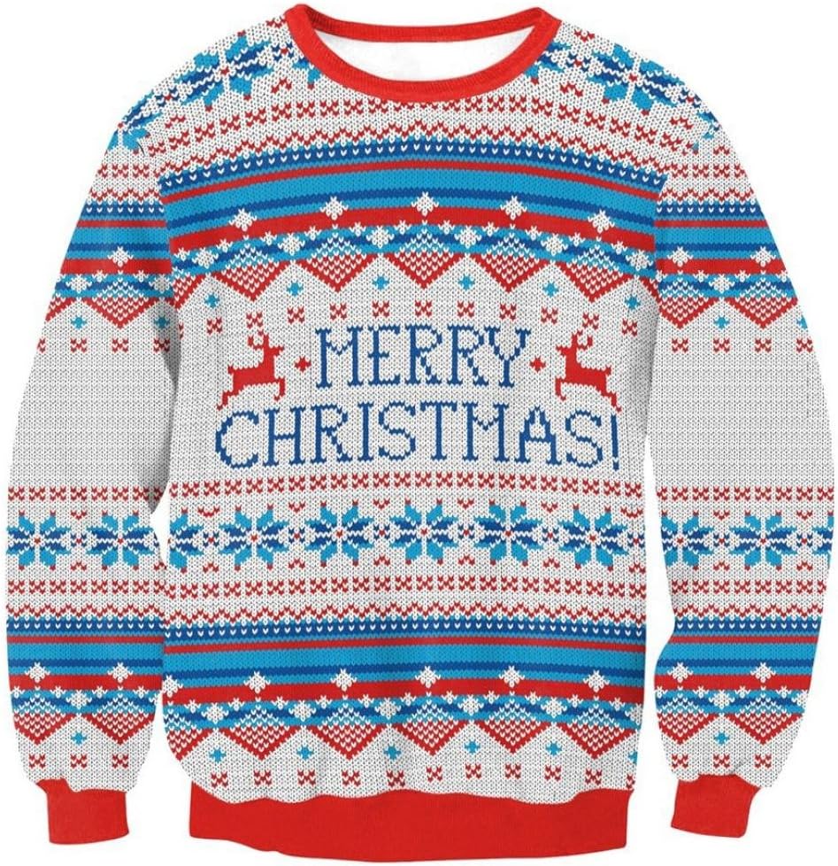 Sweatshirt Mens Blouse, DoraMe Men XMAS Christmas Sweater Santa Novelly Sweatshirt Blouse (XL, Gray)