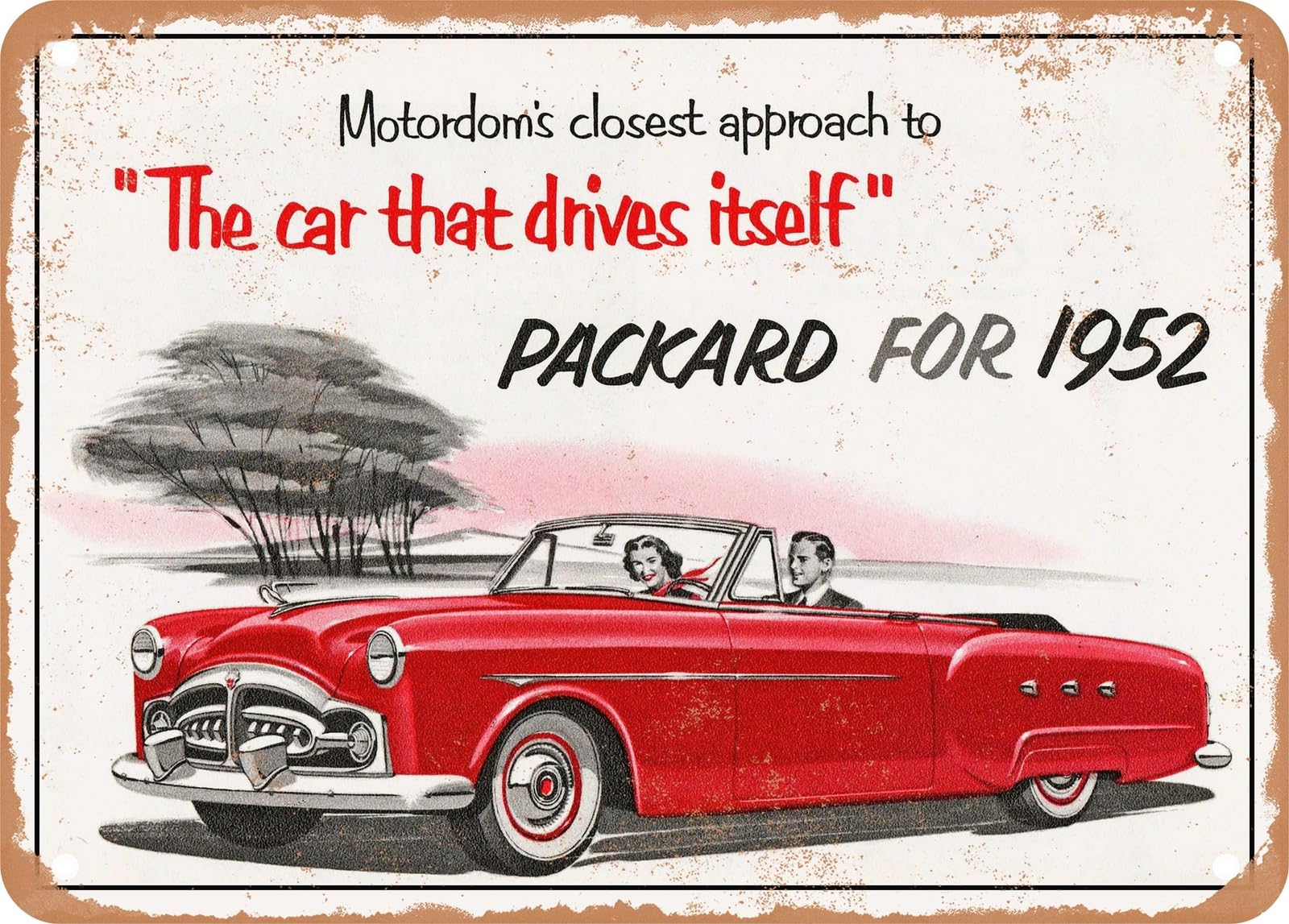 METAL SIGN - 1952 Packard Convertible Vintage Ad home decor