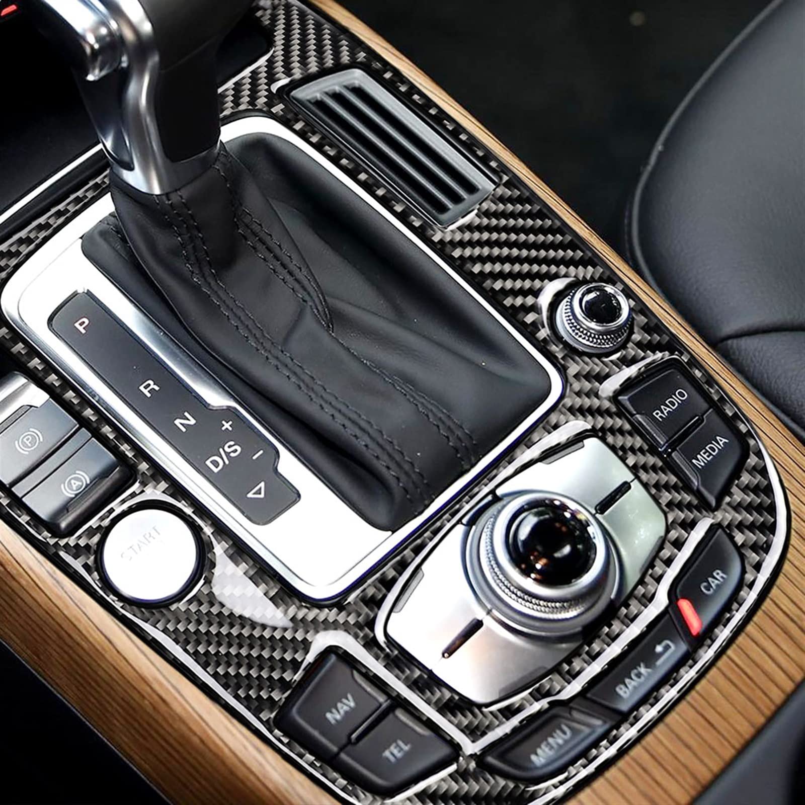 Forged Carbon Fiber Console Gear Shift Panel Trim A Type For Audi A4 B8 A5 09-12 Forged Carbon Fiber Console Gear Shift Panel Trim A Type For Audi A4 B8 A5 09-12