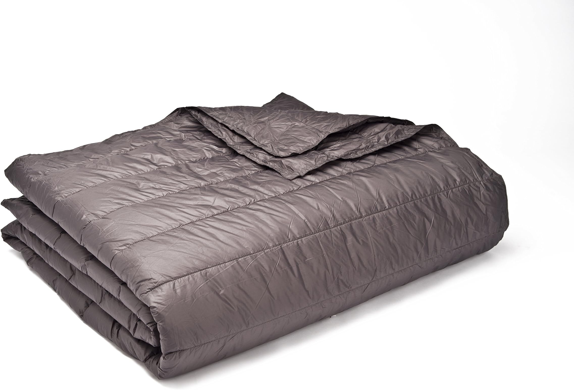 PUFF Down Alternative Indoor/Outdoor Water Resistant Blanket with Extra Strong Nylon Cover, Full/Queen, Pewter