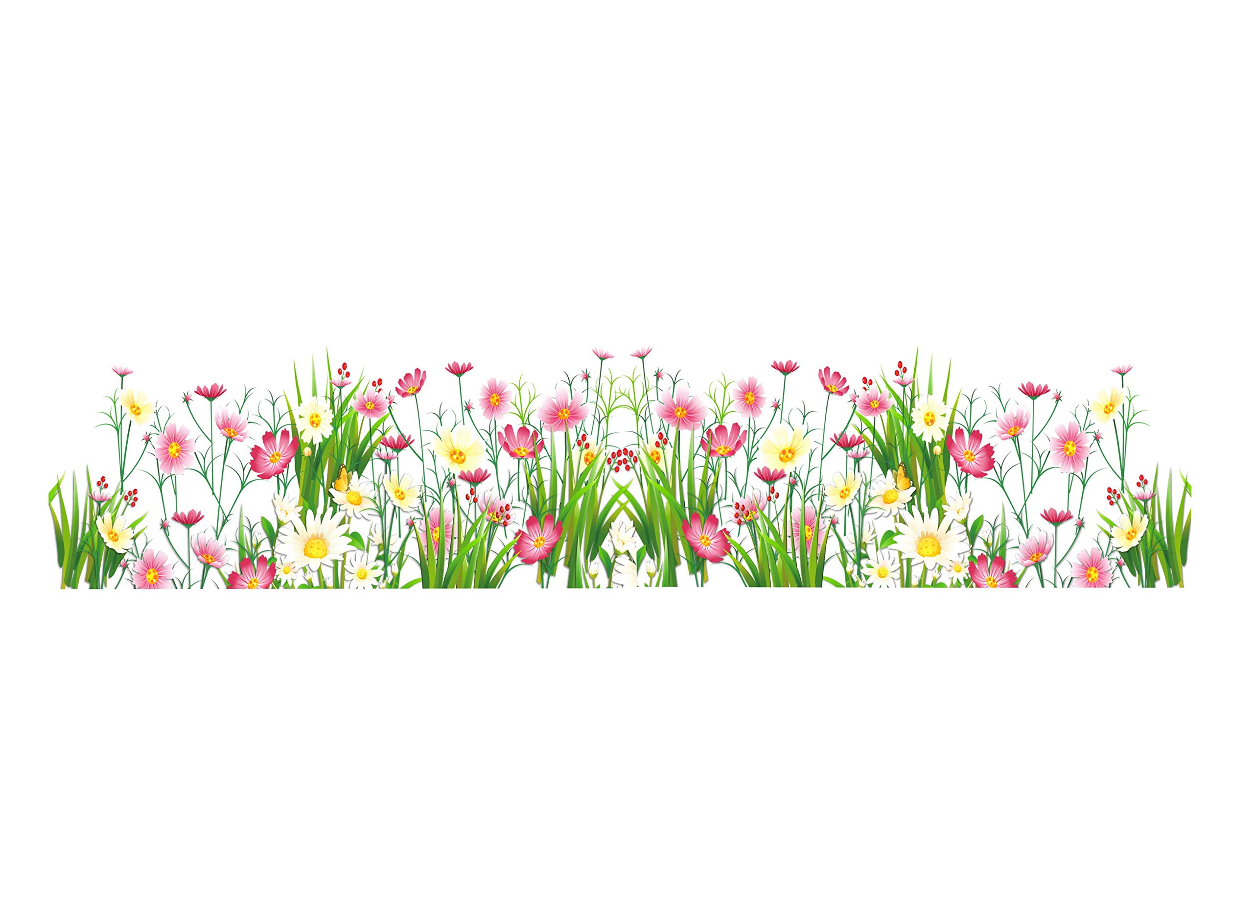Decor kafe Wall Sticker for Living Room -Bedroom - Office - Home Decor | Flower Grass Wall Stickers (27Cm X 117Cm) (B07SWSRWGG) Amazon Price History, Amazon Price Tracker