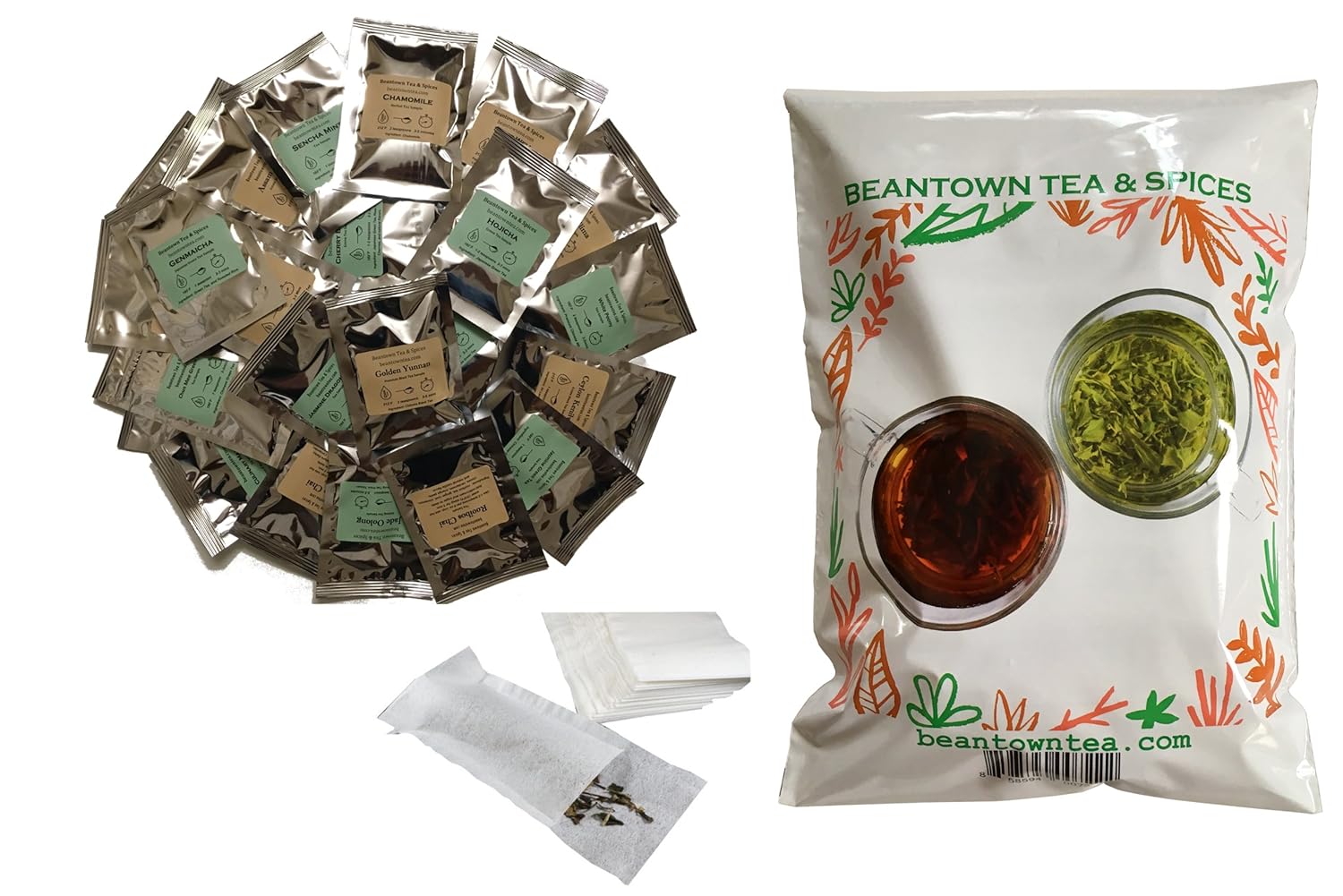 Beantown Tea & Spices Tea Sampler Value Pack. 30 Gourmet