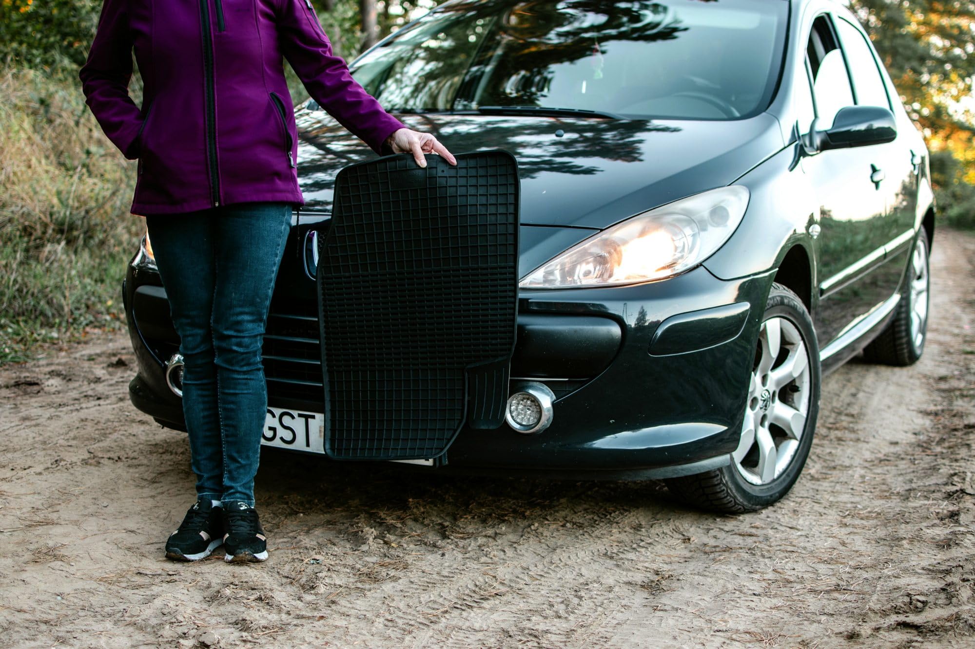 Tappetini auto con bordi, semi-universali, compatibili con Renault Megane I