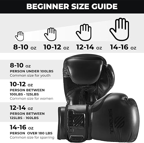 Miniatura 6 de Sanabul Essential - Guantes de gel para boxeo kickboxing costal de box