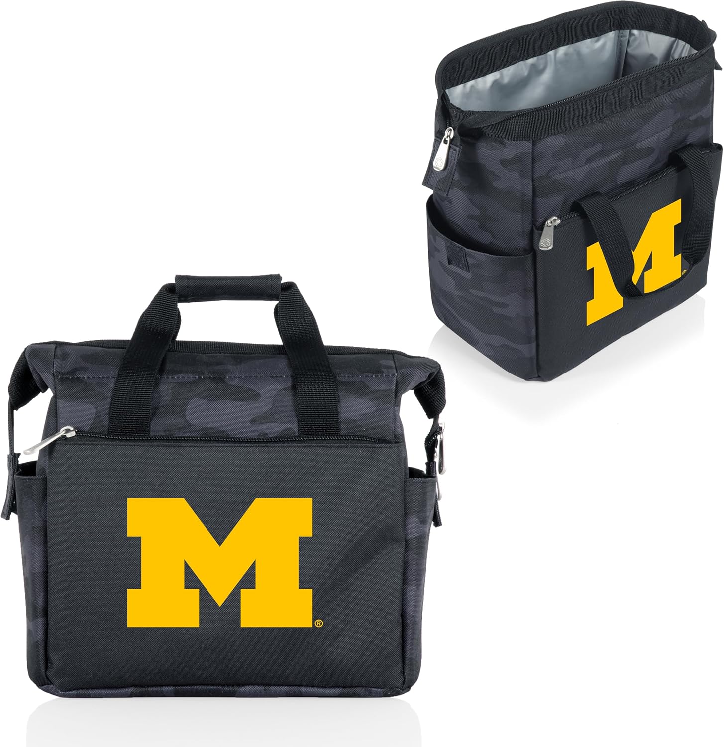 Picnic TIME NCAA Michigan Wolverines On The Go Lunch Bag Cooler, Soft Cooler Lunch Box, Insulated Lunch Bag, (Black Camo)