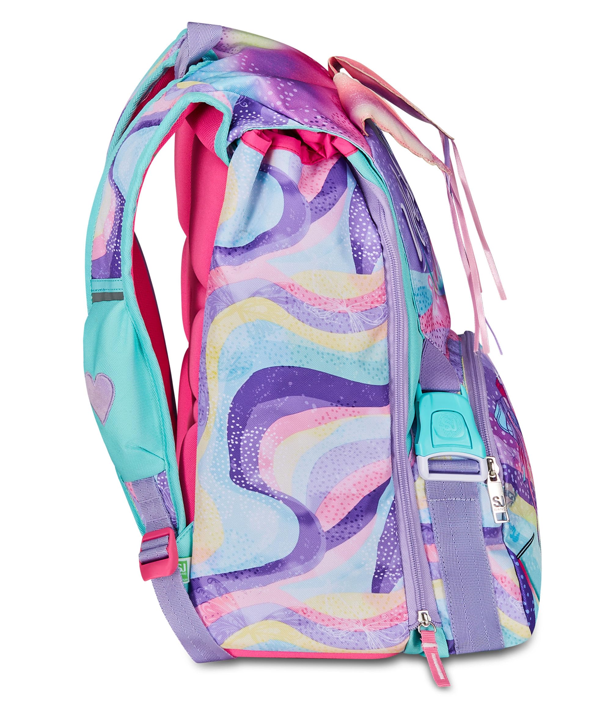 SJ GANG STYLE JAM GANG Zaino Scuola Estensibile, Viola, RhythmicSoul, Zaino Doppio Scomparto Estensibile Tramite Zip Laterali, Tasca Porta Borraccia, Scuole Elementari e Medie, Bambina Ragazza