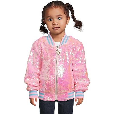 Lola and The Boys Pretty In Pink Unicorn Sequin Bomber (Toddler/Little Kid/Big Kid) pink