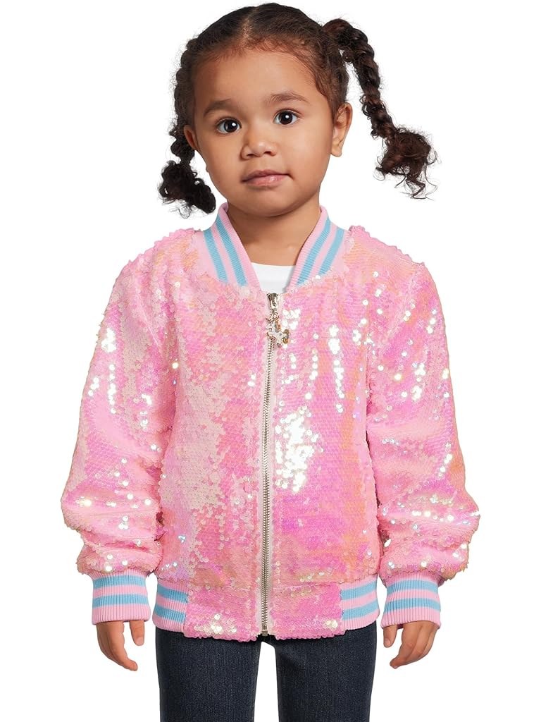 Pink Lola and The Boys Pretty In Pink Unicorn Sequin Bomber (Toddler/Little Kid/Big Kid)