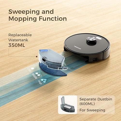 Miniatura 3 de Tesvor Robot aspirador y trapeador combinado con la última navegación láser 3 en 1 X580S aspiradora robótica (3000Pa - X580S)