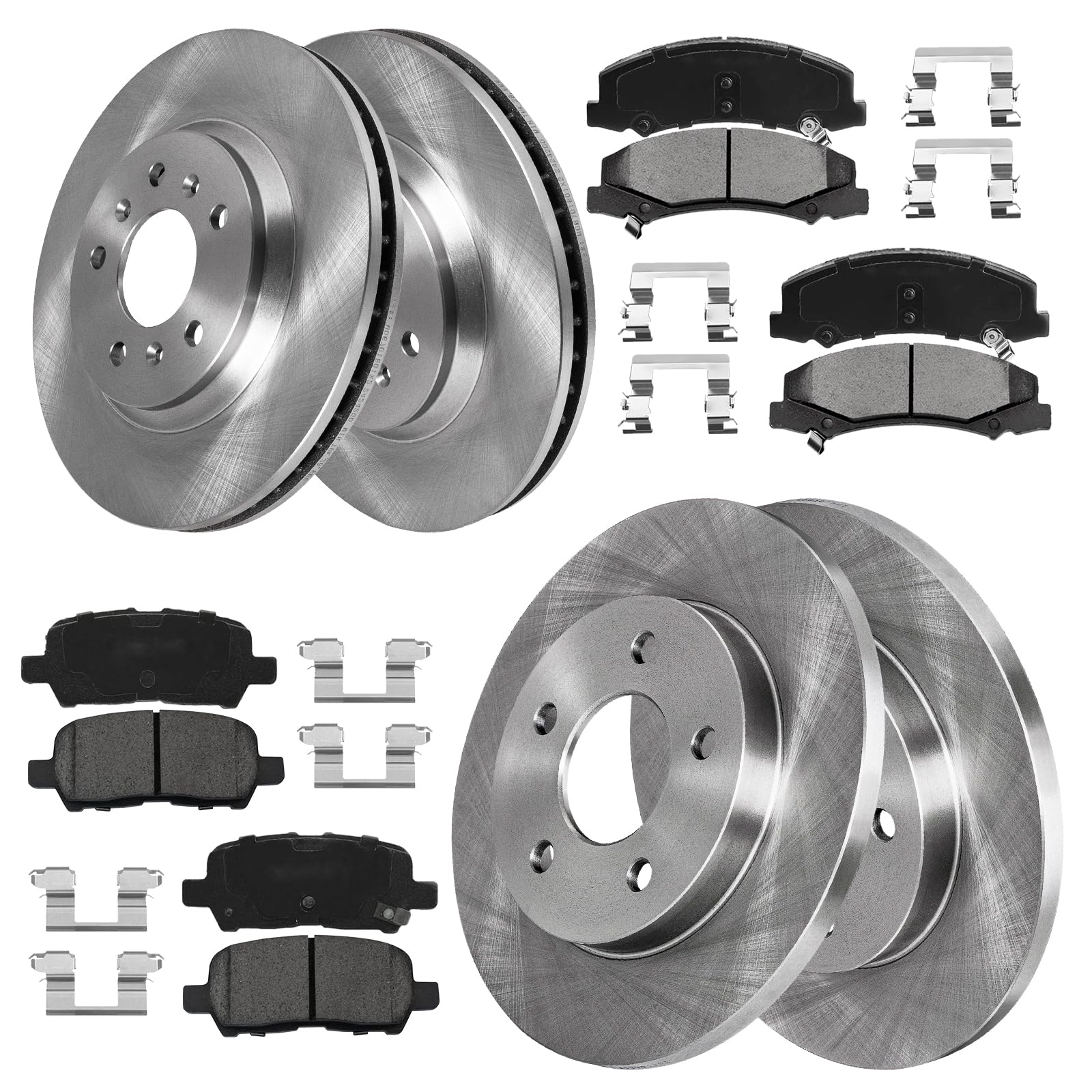DURALYNX Brake Kit for 2011 2012 2013 Chevrolet Impala, 2014 2015 2016 Chevy Impala Limited Brakes and Rotors Kit Front and Rear, Ceramic Pads
