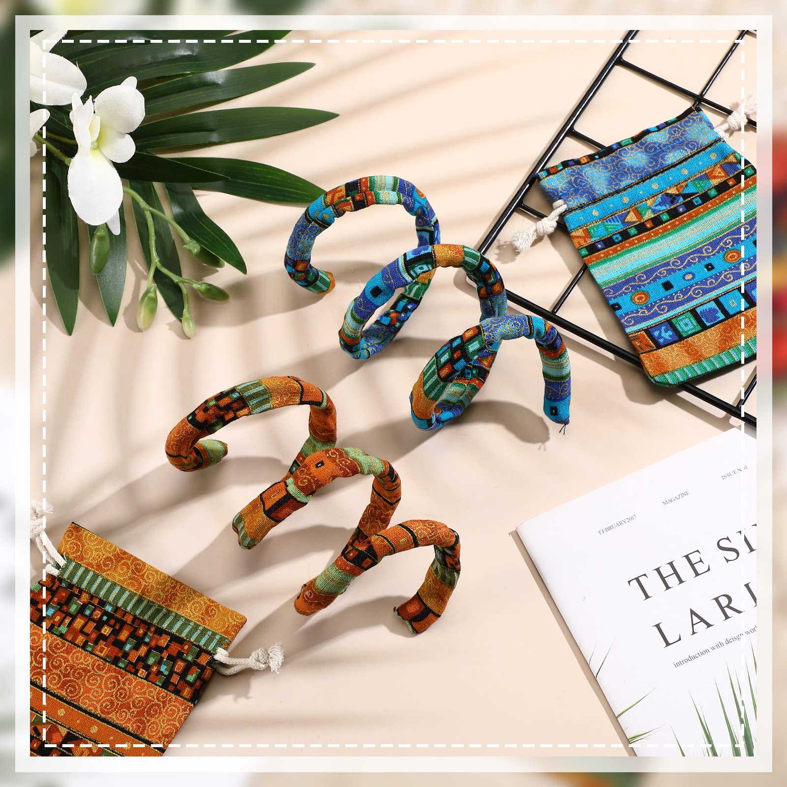 Haargummis mit Spiralverschluss, Dreadlock-Zubehör, Eisendraht, eingebetteter Pferdeschwanz-Halter, blau-braun, Wolken-Stil, Loc Haar-Accessoires, biegbar, lange Dreadlock-Bänder für Damen und Herren