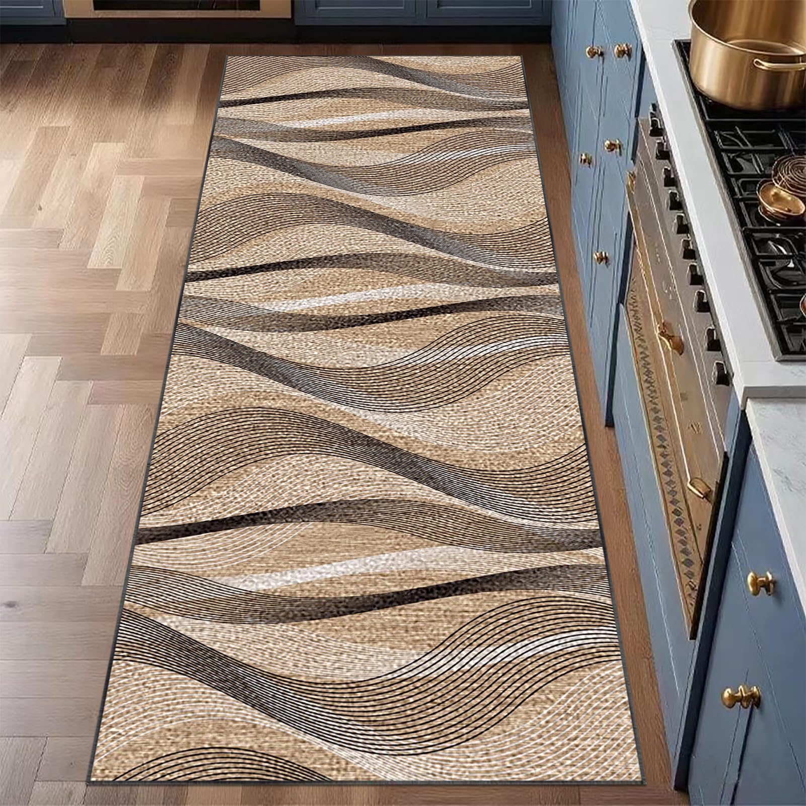 Laegnfho Runner Rug for Hallway Non Slip, Long Hallway Hall Runner, Runner Rugs for Kitchen Mat, Narrow Rugs Washable for Bedroom, Laundry Room, Kitchen, Entrance, Corridor 50 x 200 cm
