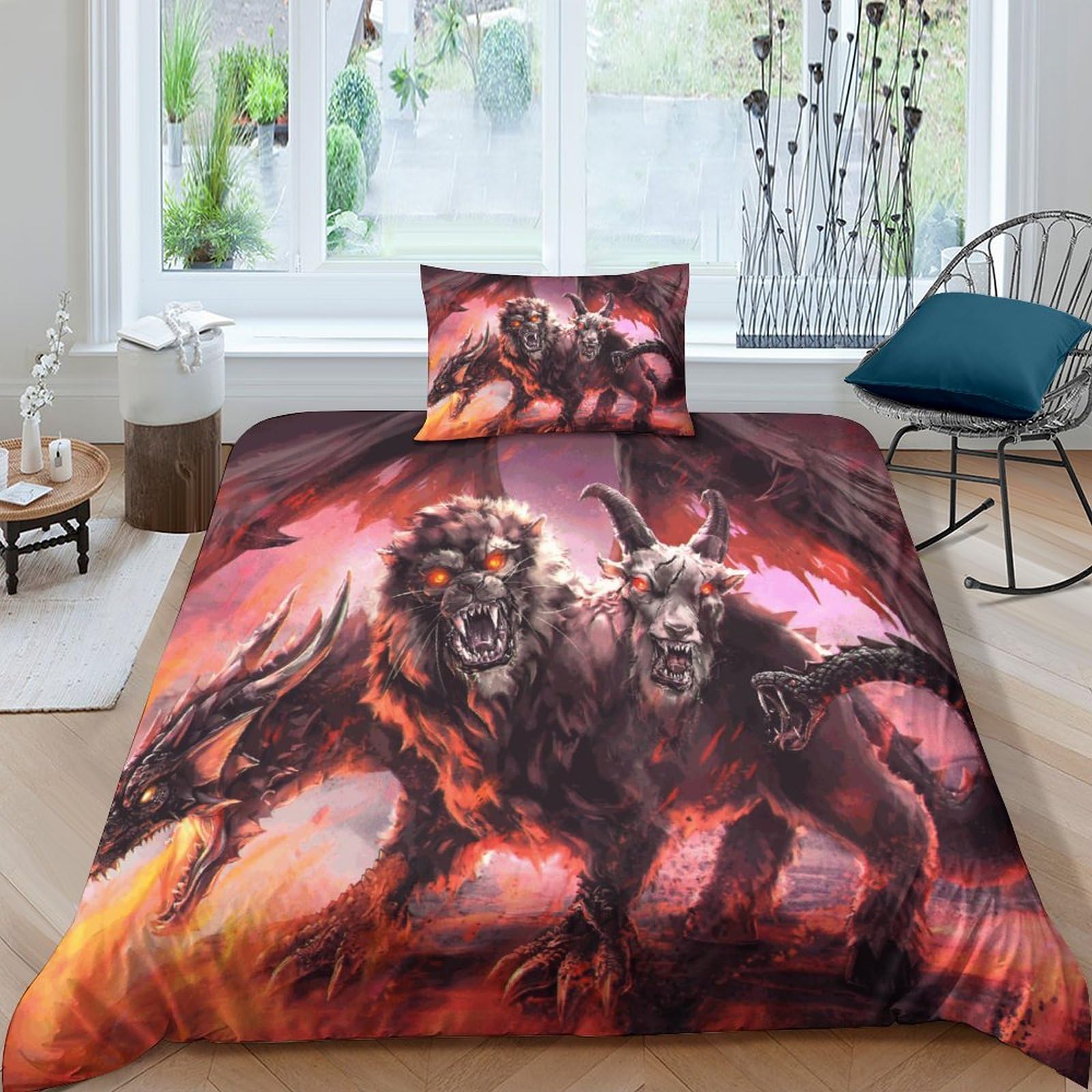 Housse de couette Shanhaijing monstres giant beast lit microfibre