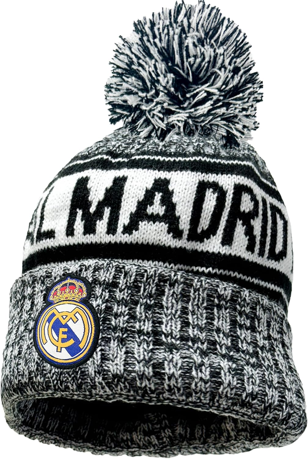 Real Madrid Beanie Knitted Ski Hat, Licensed R. Madrid Winter Hat White - Image 2