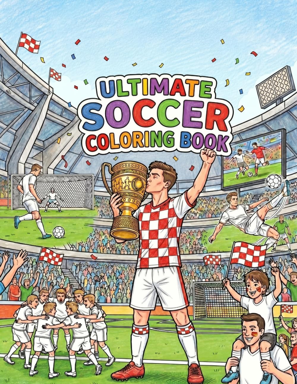 Ultimate Football Coloring Book: 30 Action-Packed Soccer Coloring Pages for Kids & Sports Fans – Detailed Outlines, Stadium Scenes & Dynamic Action
