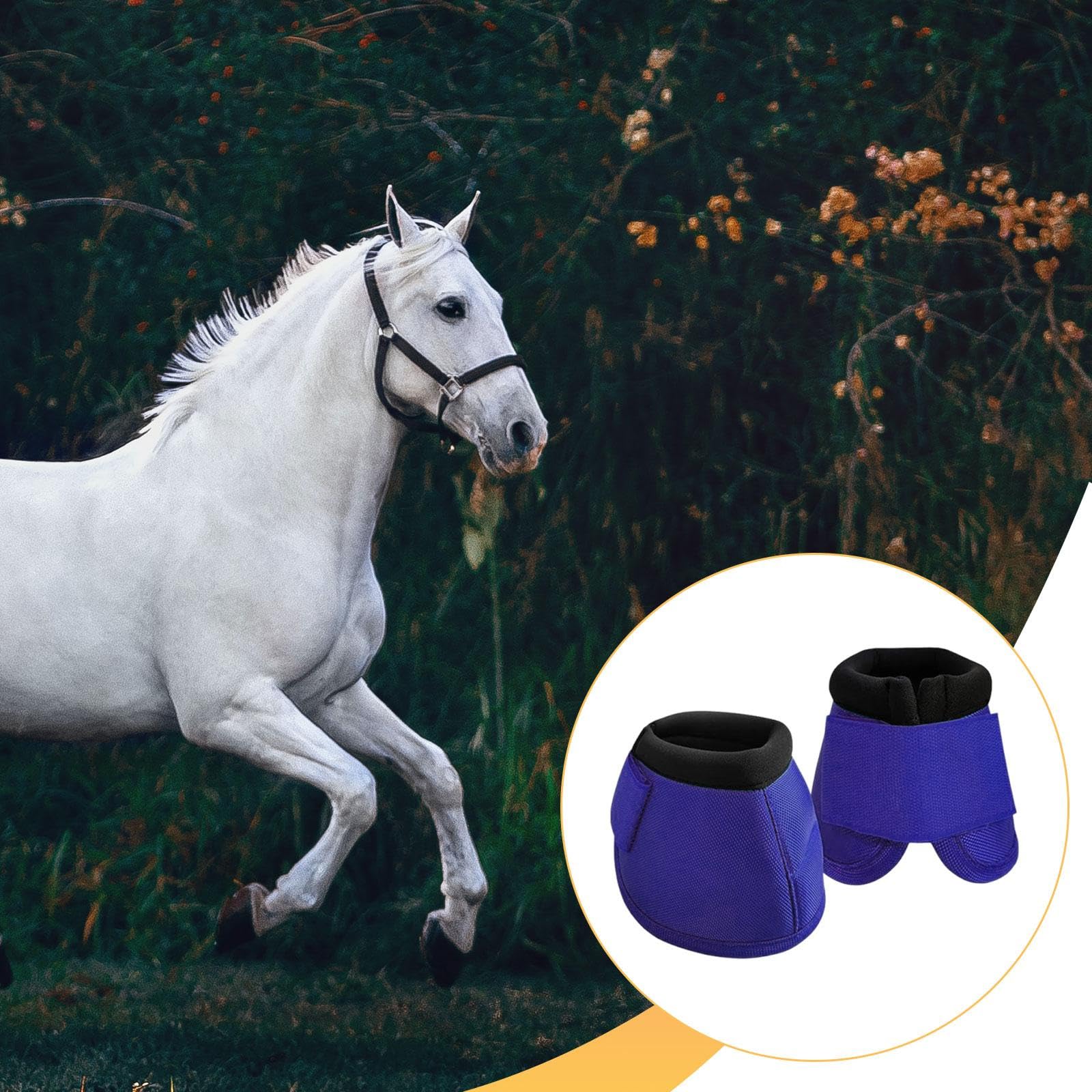1 Par de Botas Campana Caballo Botas para Protección de Cascos Equinos Accesorio Antideslizante Seguro Material EVA Absorbente Adecuado para Entrenami