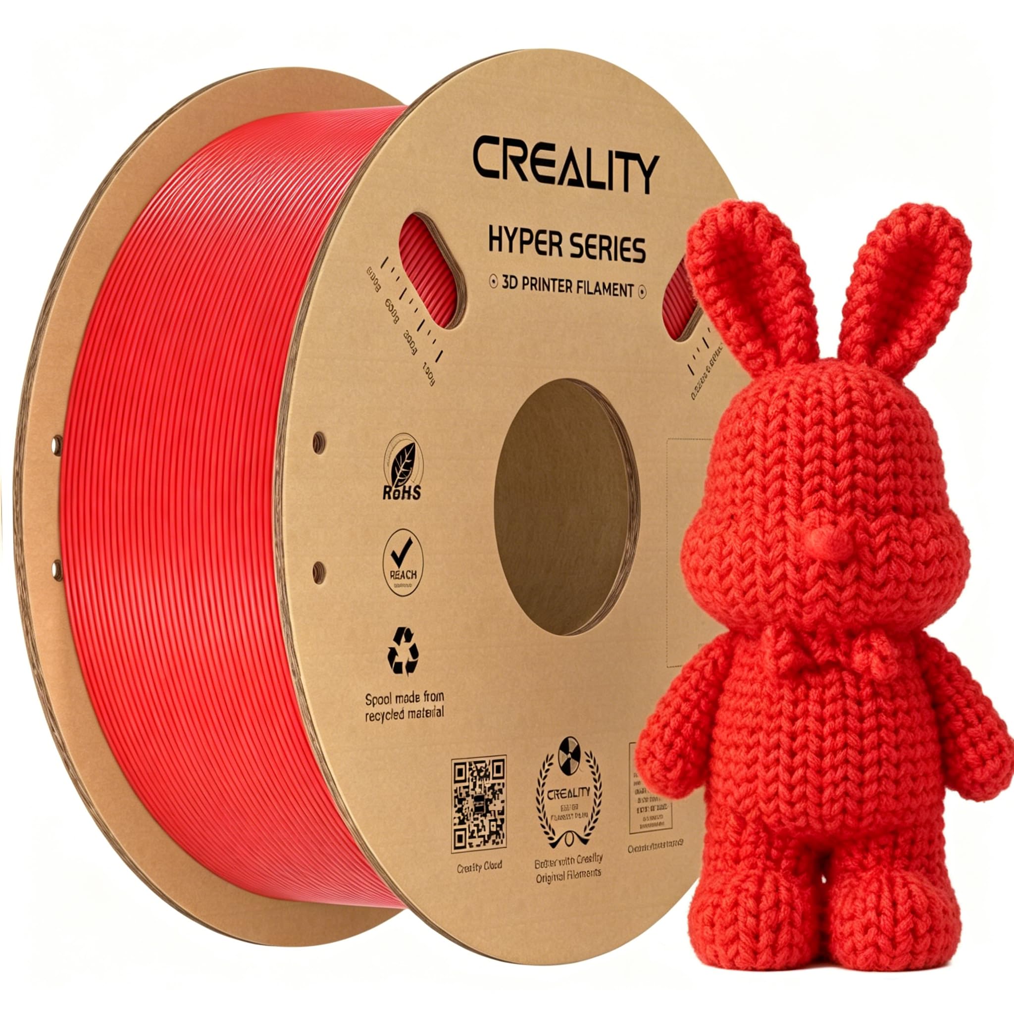 Creality Hyper PLA Filament 1.75mm 1KG,Red, 1-Pack