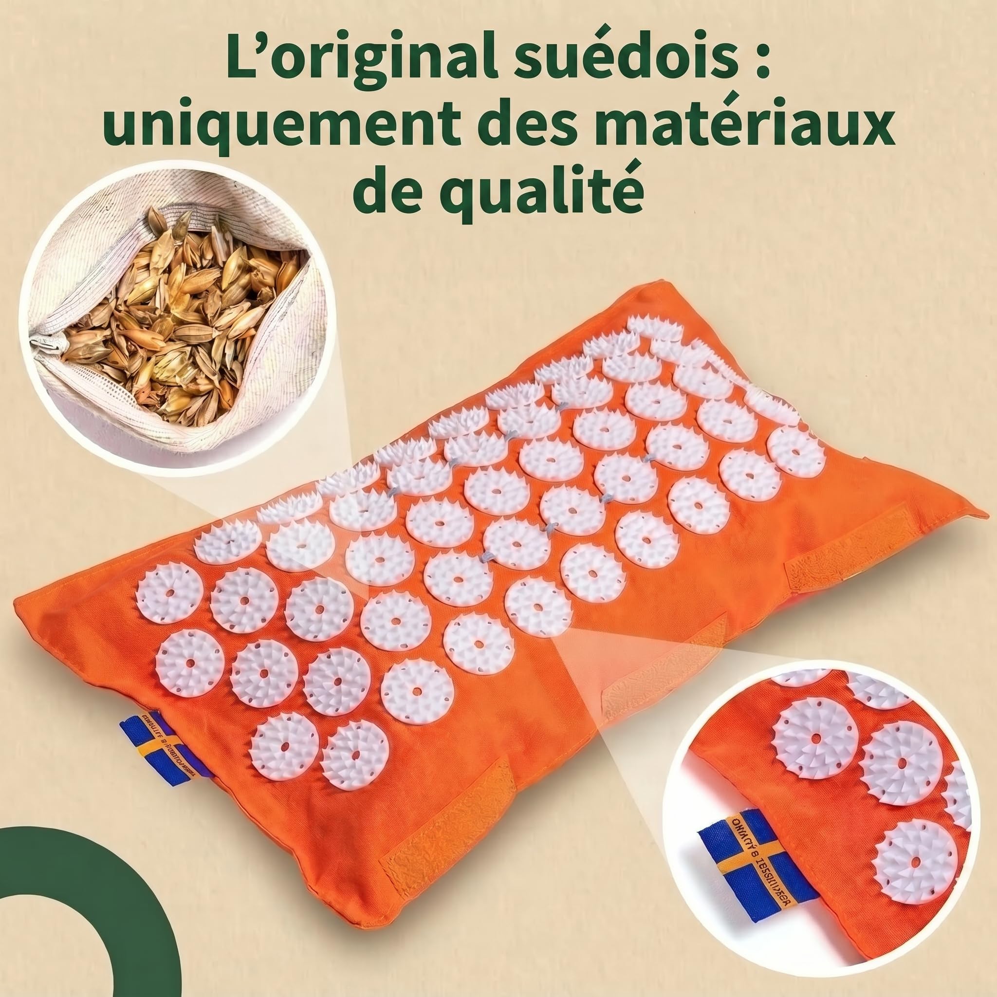 Mysa ThermoMag Coussin pour Cervicalgie: Acupression + Thermothérapie + Magnétothérapie (le seul au monde: #1TOP MEDRANK 2021!) 100% ECO Vannure d’épeautre MADE IN EU l’authentique Suèdois +TUTORIAL