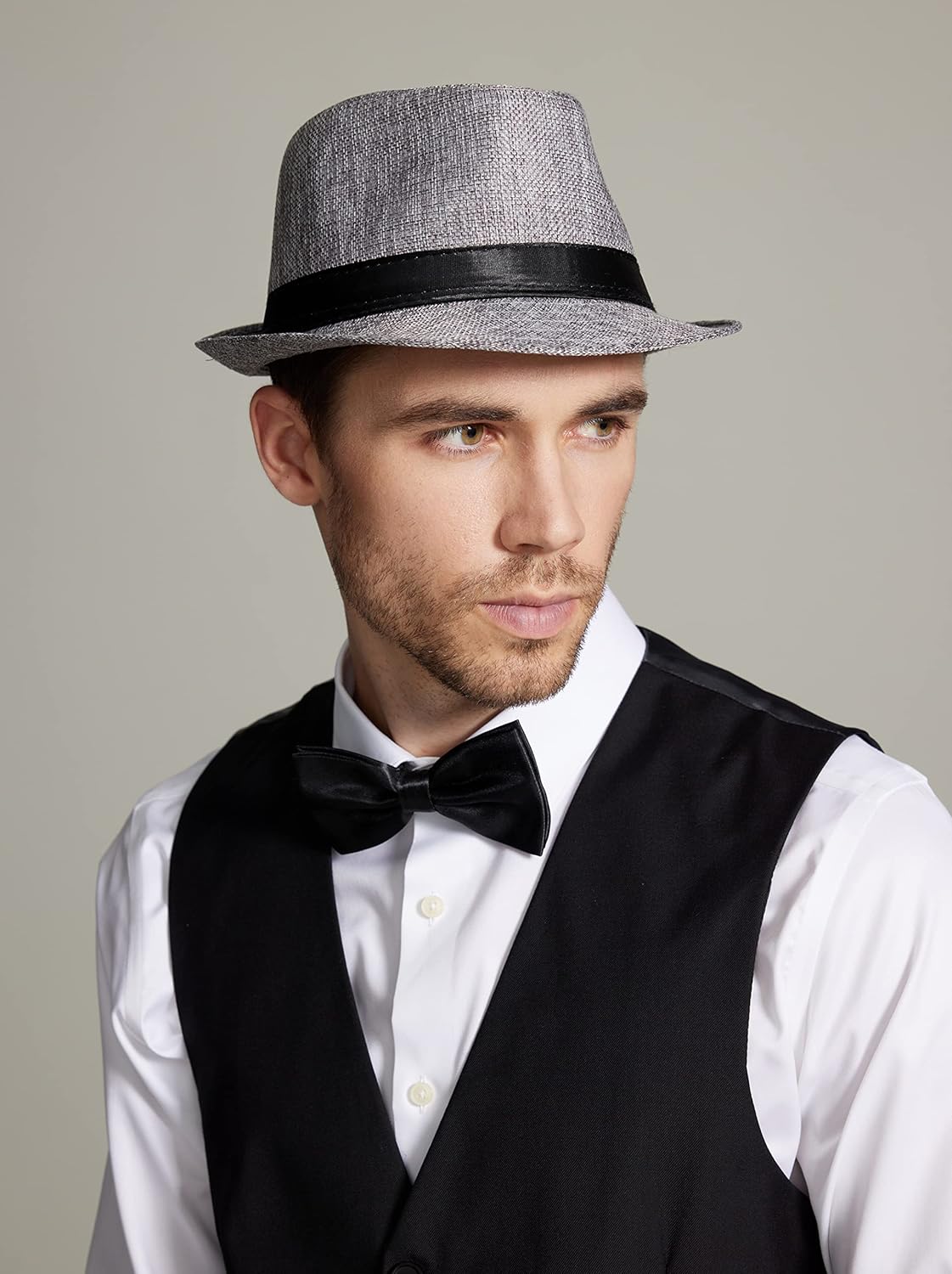 Gionforsy 5 Pack Mens Fedora Hat Classic 1920s Hat Short Brim Fedora Hats Summer Beach Panama Hat for Men Women - Image 4