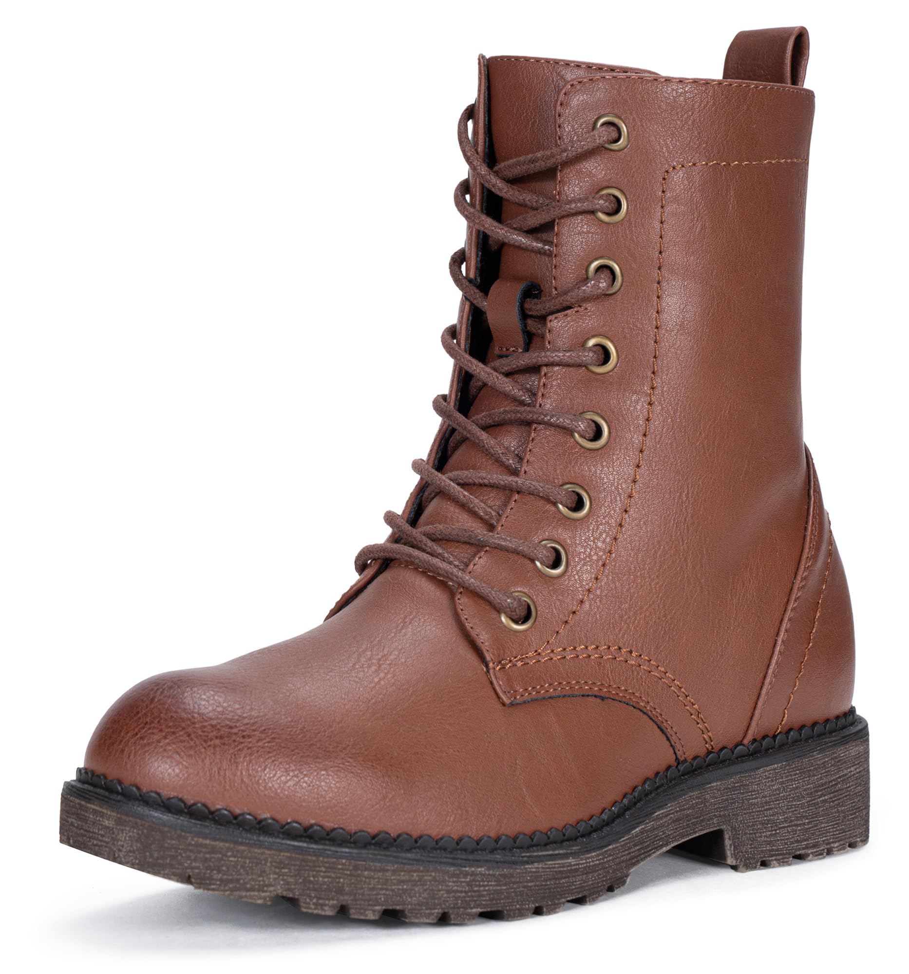 Vepose Womens Combat Ankle Black Flat Boots Military Fashion 925 Booties Inner Zipper