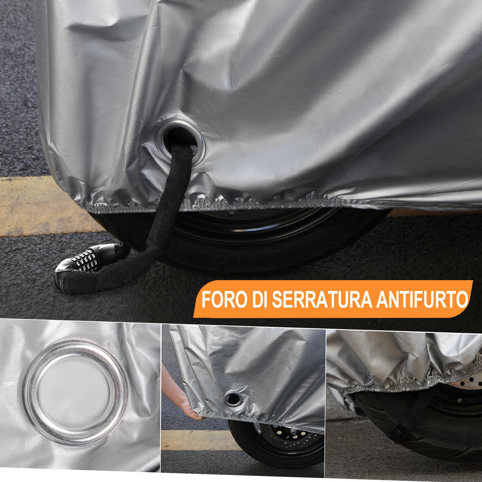 Coprimoto Impermeabile Per Esterno Copri Moto 210D Poliestere Copertura Moto Per Scooter Vespa Motorino Motocicletta Motocross XXXL