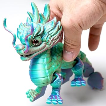 3D Printed kylin Model,Flexible Realistic Articulated Animal Fidget Toys,Mystery Figurines Gifts for Easter,Executive Desk Funny Decor and Festival Collectible,Easter Basket Stuffers colorful