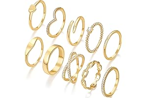 10 PCS Small Gold Rings for Women: Perfect Stacking and Layering Accessory
