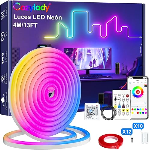 Cozylady Tira de luces LED WiFi inteligentes de 65.6 pies, aplicación inteligente LED compatible con Alexa y Google Home, cronograma de