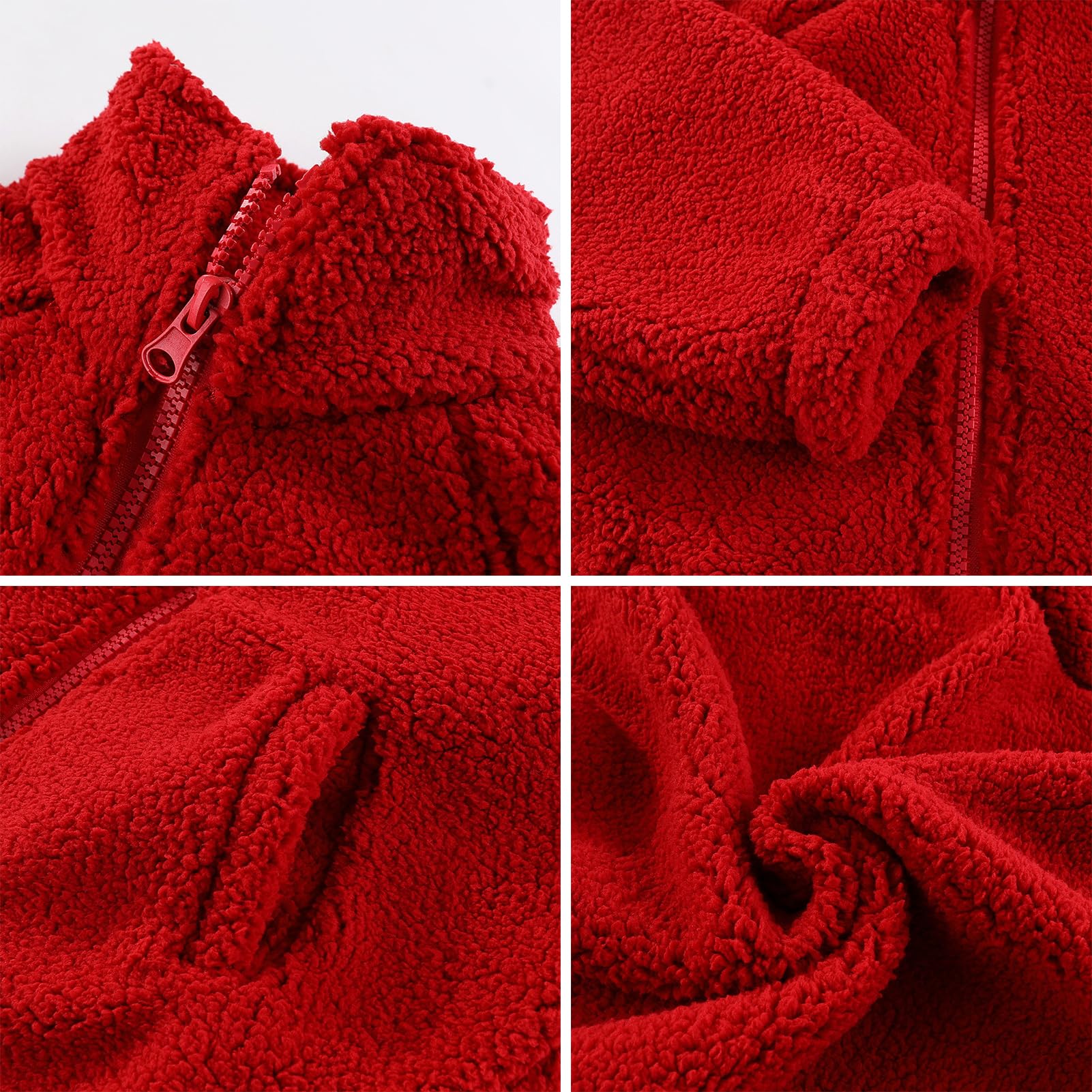 Gajaous Giacca in pile Sherpa per bambini, giacca con zip per neonati e ragazzi, pesante e calda, abbigliamento esterno per 1-6 anni