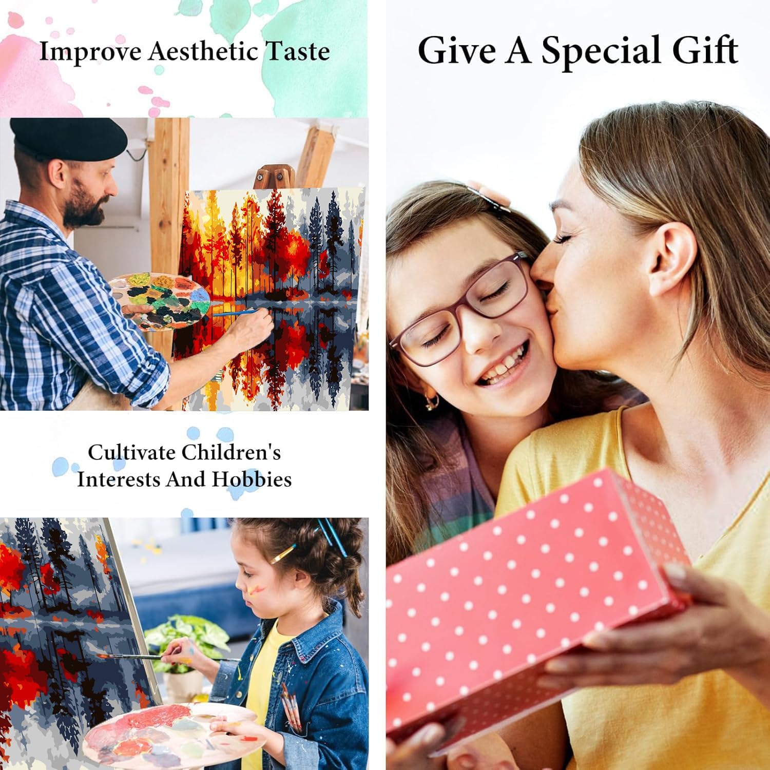igoodom Paint by Numbers Kit for Adults Beginner, Landscape Adult Paint by Number Kits on Canvas, DIY Adults' Paint-by-Number Kits for Gift Home Wall Decor 16x20inch